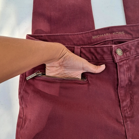 Michael Kors Burgandy Skinny Jean size 8 - Picture 10 of 11